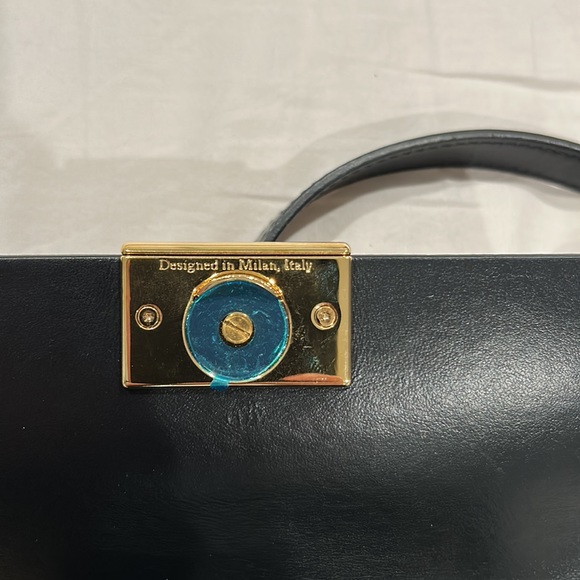 Off-White BNWT Black Leather Mini Gold Binder Crossbody Bag - Picture 3 of 9